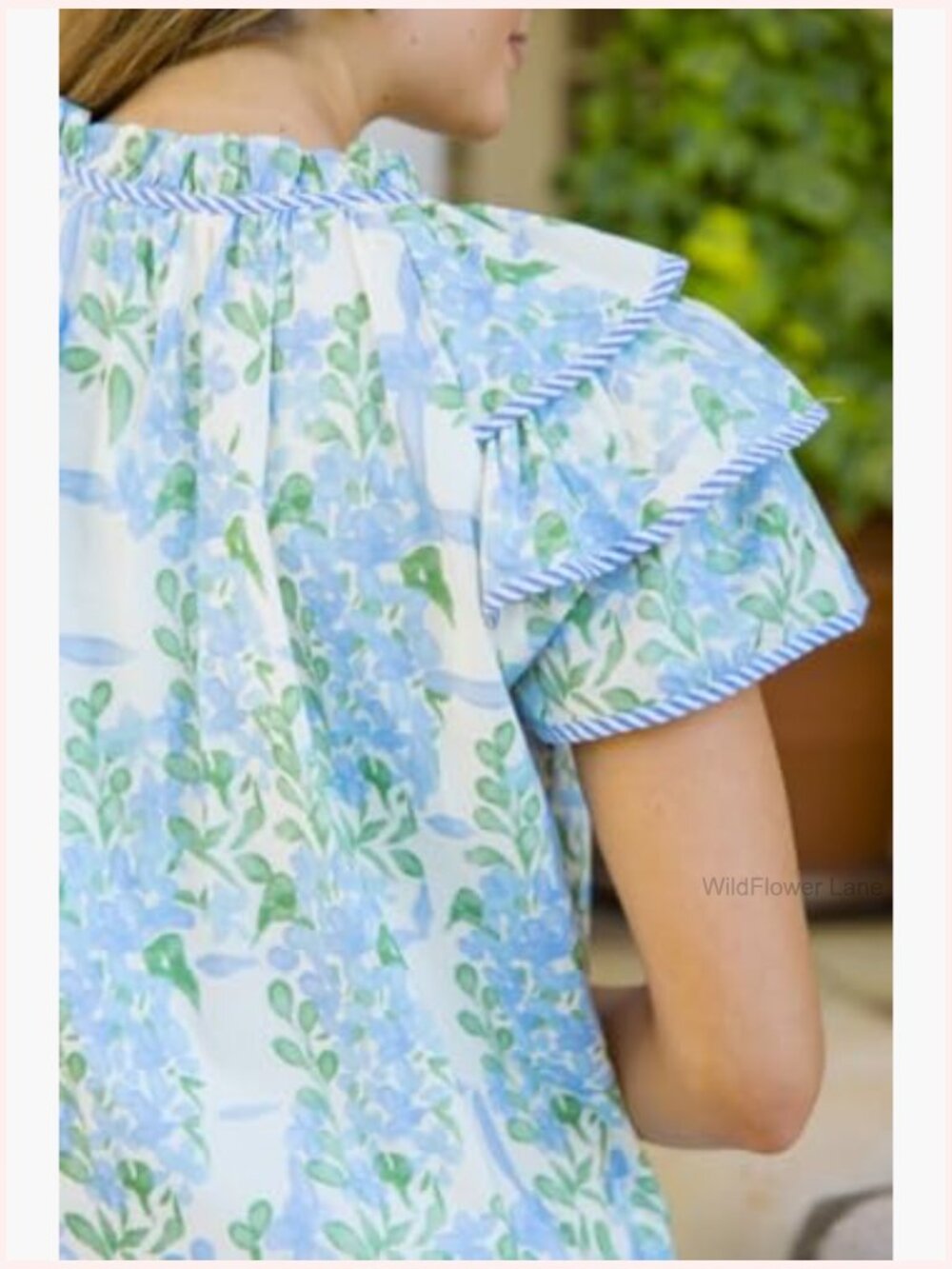 Y2K Ruffle Cap Sleeve V-Neck Peplum Blouse Floral Print - Picture 4 of 6